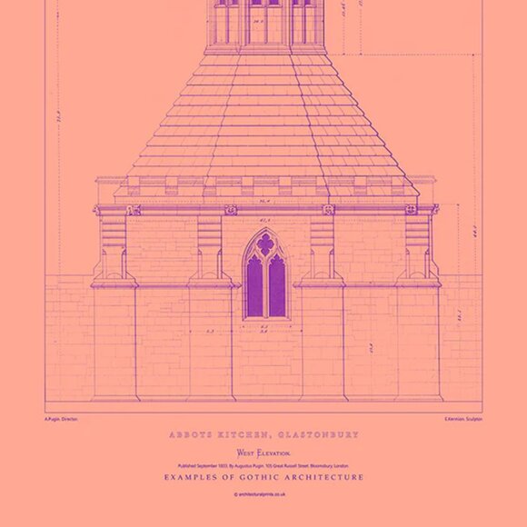 Architectural Print: Abbots Kitchen West Elevation/ Size A2 - Picture 3 of 5